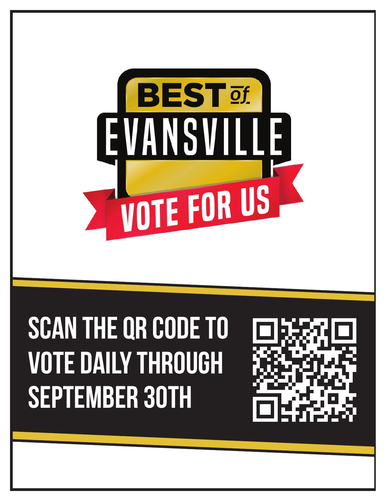 Preview of the Best of Evansville voting flyer with QR code